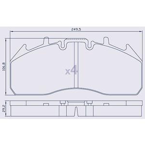 Plaquettes De Frein Pour Renault Volvo Trier Meritor Elsa