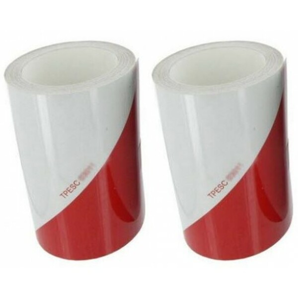 Set de 2 Rouleaux de 9m bande de balisage blanc/rouge auto adhesive classe 1