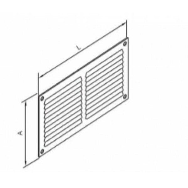 Grille d’aération alu 100 x 200 mm