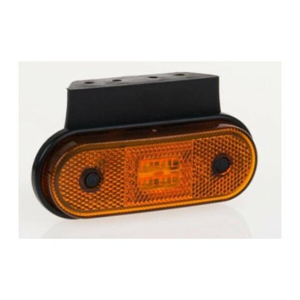 Feu de gabarit orange LED oblong CLASSIC avec support 12/24V