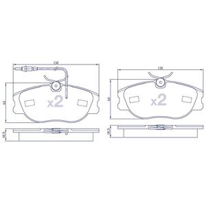 4 Plaquettes de frein avant pour CITROEN / FIAT / PEUGEOT - Ref : 21801009203