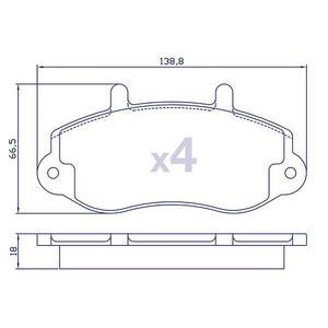 4 Plaquettes de frein pour OPEL Movano et RENAULT Master II / III