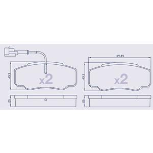 4 Plaquettes de frein arrière pour CITROEN / FIAT / PEUGEOT / NISSAN / RENAULT - 5001868608