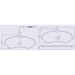 4 Plaquettes de frein avant pour CITROEN / FIAT / PEUGEOT - Ref : MVP2006