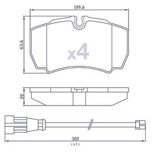 4 plaquettes de frein pour IVECO Daily 2/3